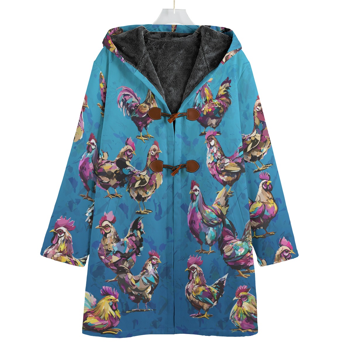 Unisex Hood Fleece Cotton Windbreaker - Beautiful Chicks Blue
