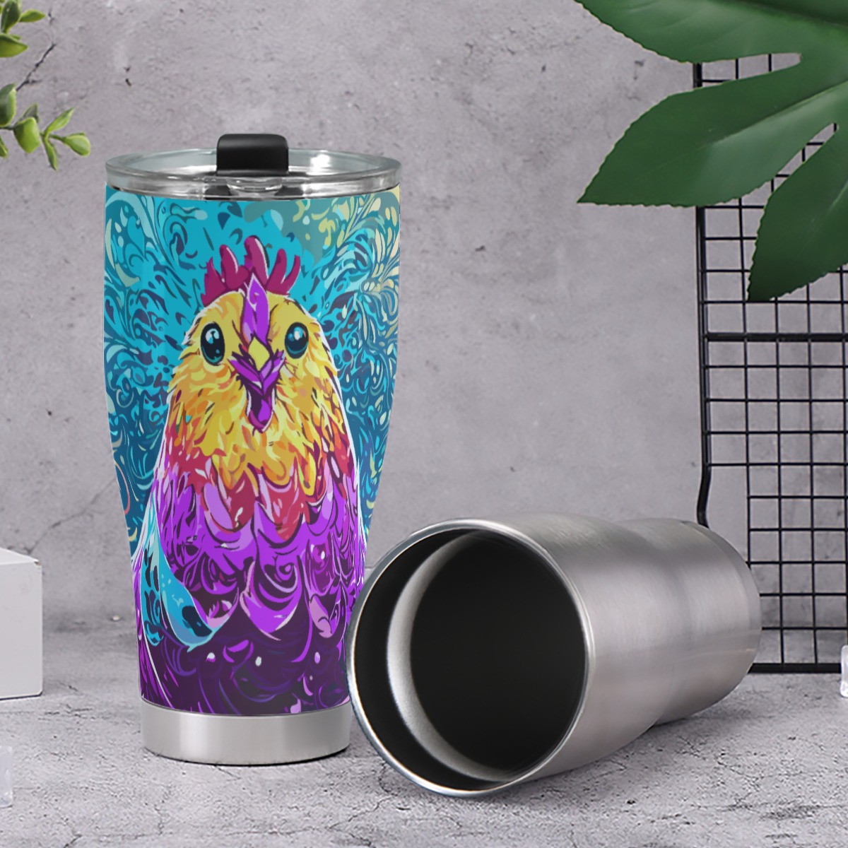 887ml Cone Travel Mug – Happy Chick