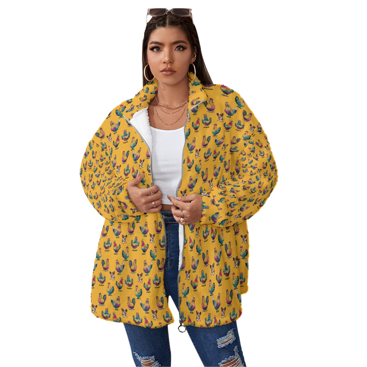 Unisex Borg Fleece Collar Coat With Zipper – Let's Flock